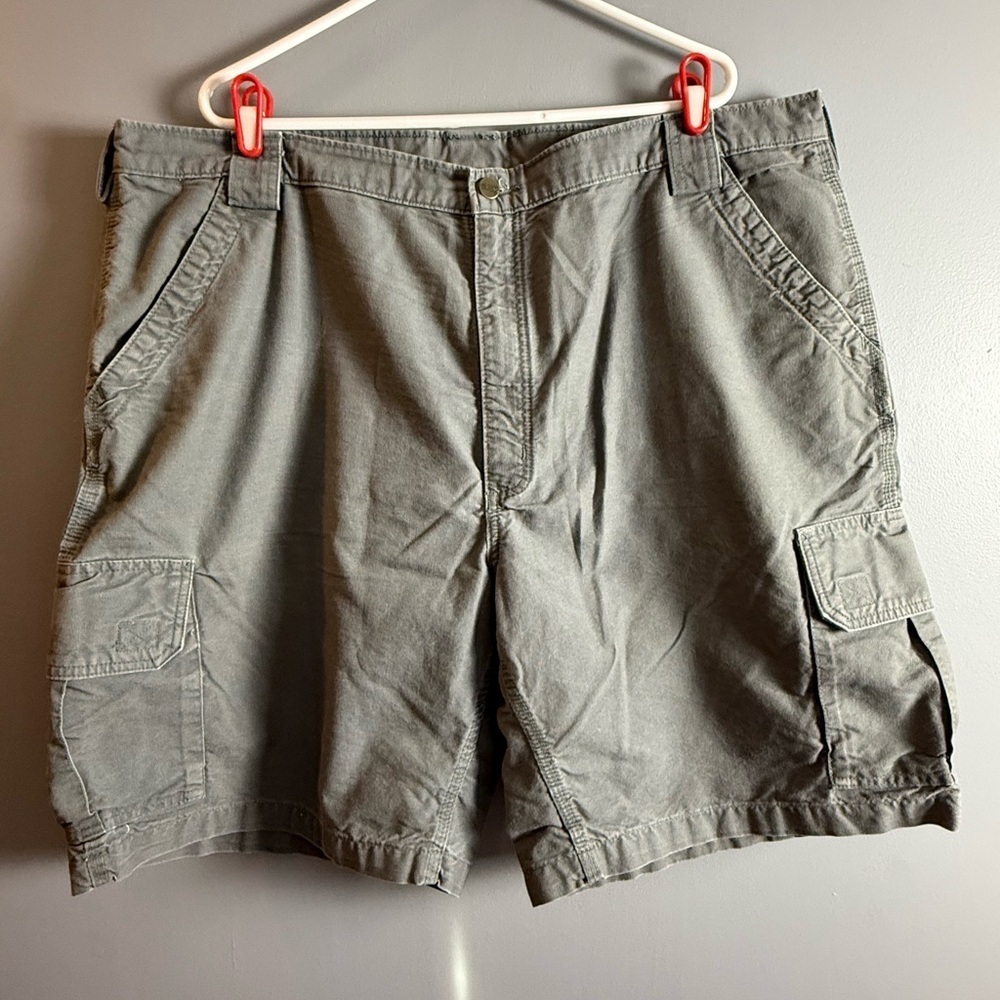 Carhartt Men's Khaki Green/Gray Cargo Shorts 100% Cotton Sz 44